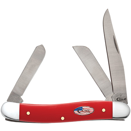 Case XX #13454 - Medium Stockman - American Workman Red Synthetic Smooth 