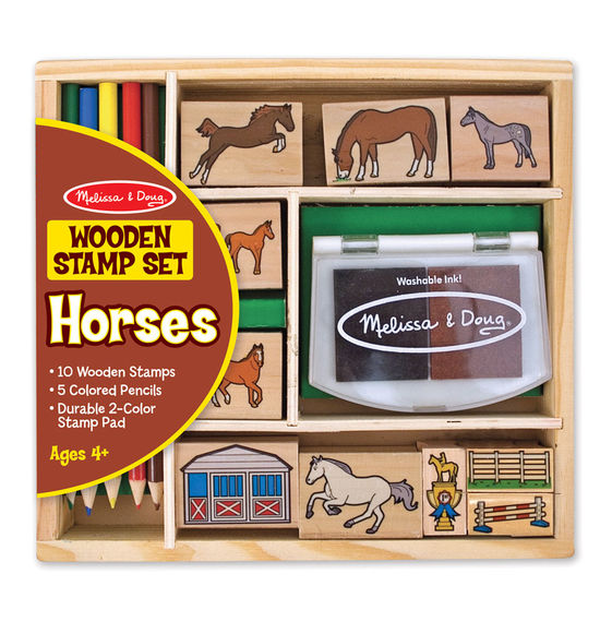 2410 - Melissa & Doug Wooden Horse Stamp Set 