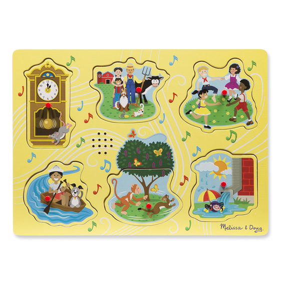 735 - Melissa & Doug Sing-Along Nursery Rhymes Sound Puzzle - Yellow
