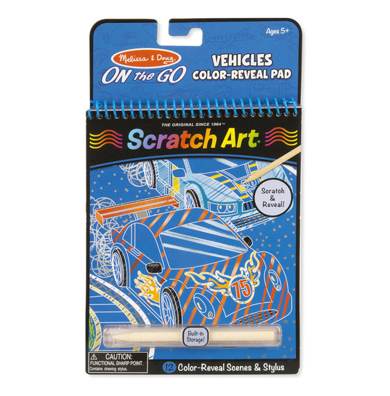 9141 - Melissa & Doug On-the-Go Scratch Art: Color Reveal Pad - Vehicles 
