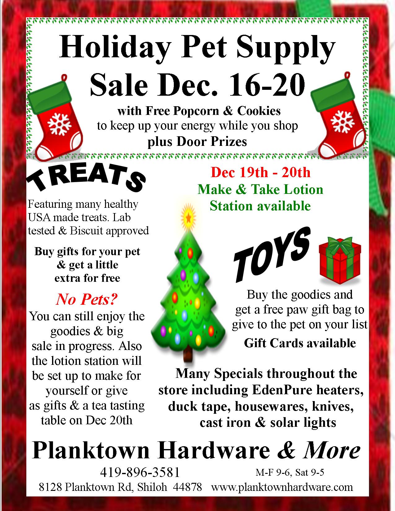 Holiday Pet Supply Sale