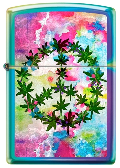 Zippo - #07234 Peace Pot Leaf Lighter