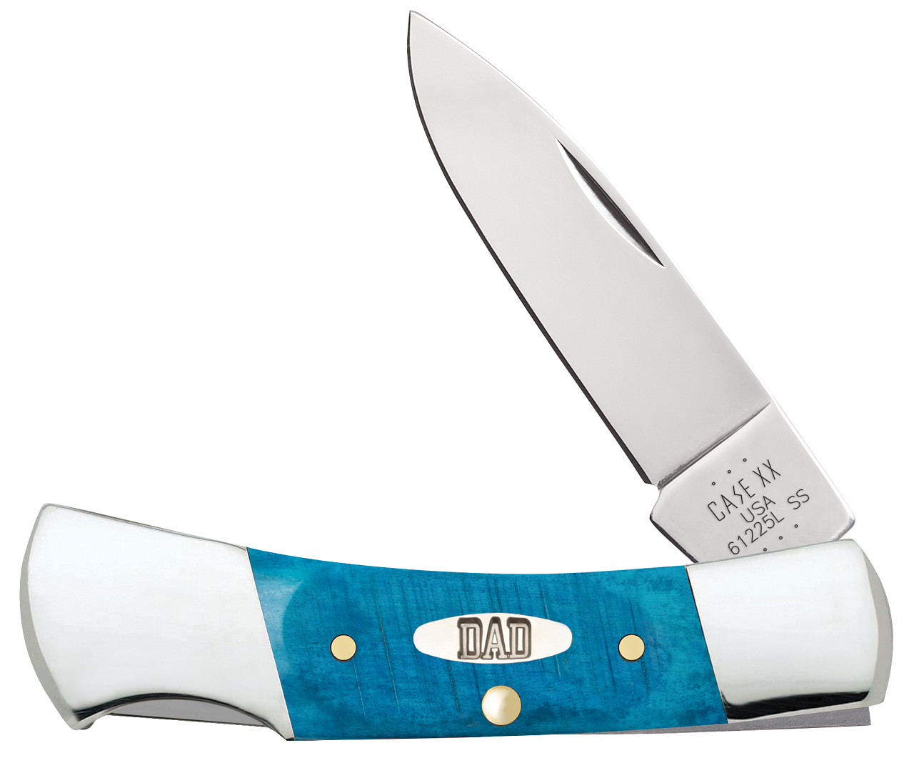 Case XX #10629 - Lockback - Father's Day Caribbean Blue Bone Stainless Steel Pocket Knife