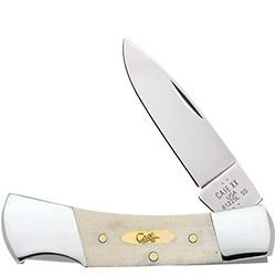 Case XX #11026 - Lockback - Natural Bone, Brass Case Bomb Shield
