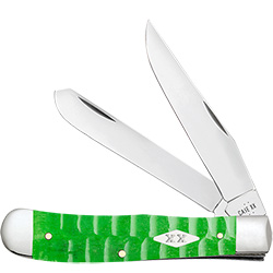 Case XX #11440 - Trapper - Bright Green Bone - Gator Jig Trapper