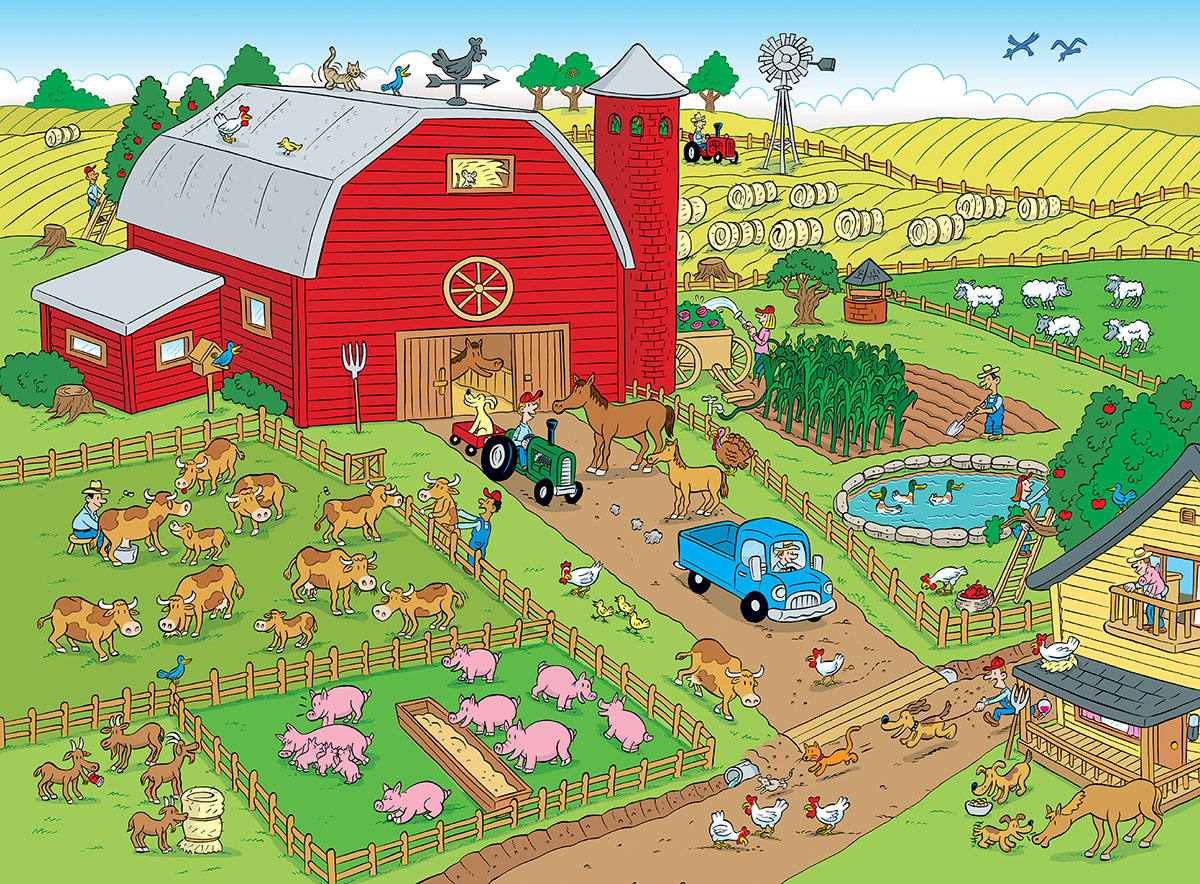 Leanin' Tree/MasterPieces Puzzle - #11714 101 Things to Spot on a Farm - 101pc Right Fit Kids Jigsaw Puzzle