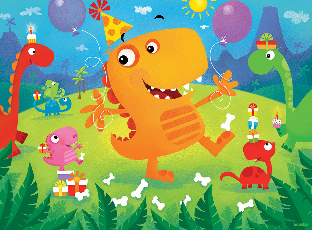 Leanin' Tree/MasterPieces Puzzle - #11824 Lil Puzzlers: Dino Party - 24pc Right-Fit Jigsaw Puzzle