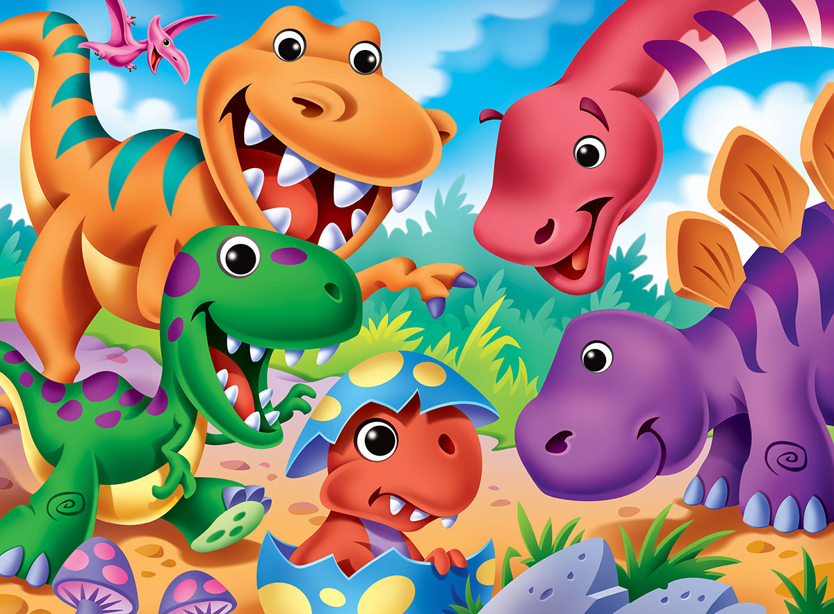 Leanin' Tree/MasterPieces Puzzle - #11837 Googly Eye Dinosaurs - 48pc Right-Fit Kids Jigsaw Puzzle 