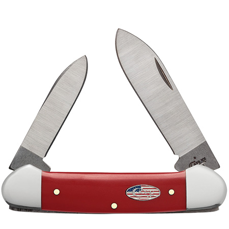 Case XX #13454 - Medium Stockman - American Workman Red Synthetic Smooth 