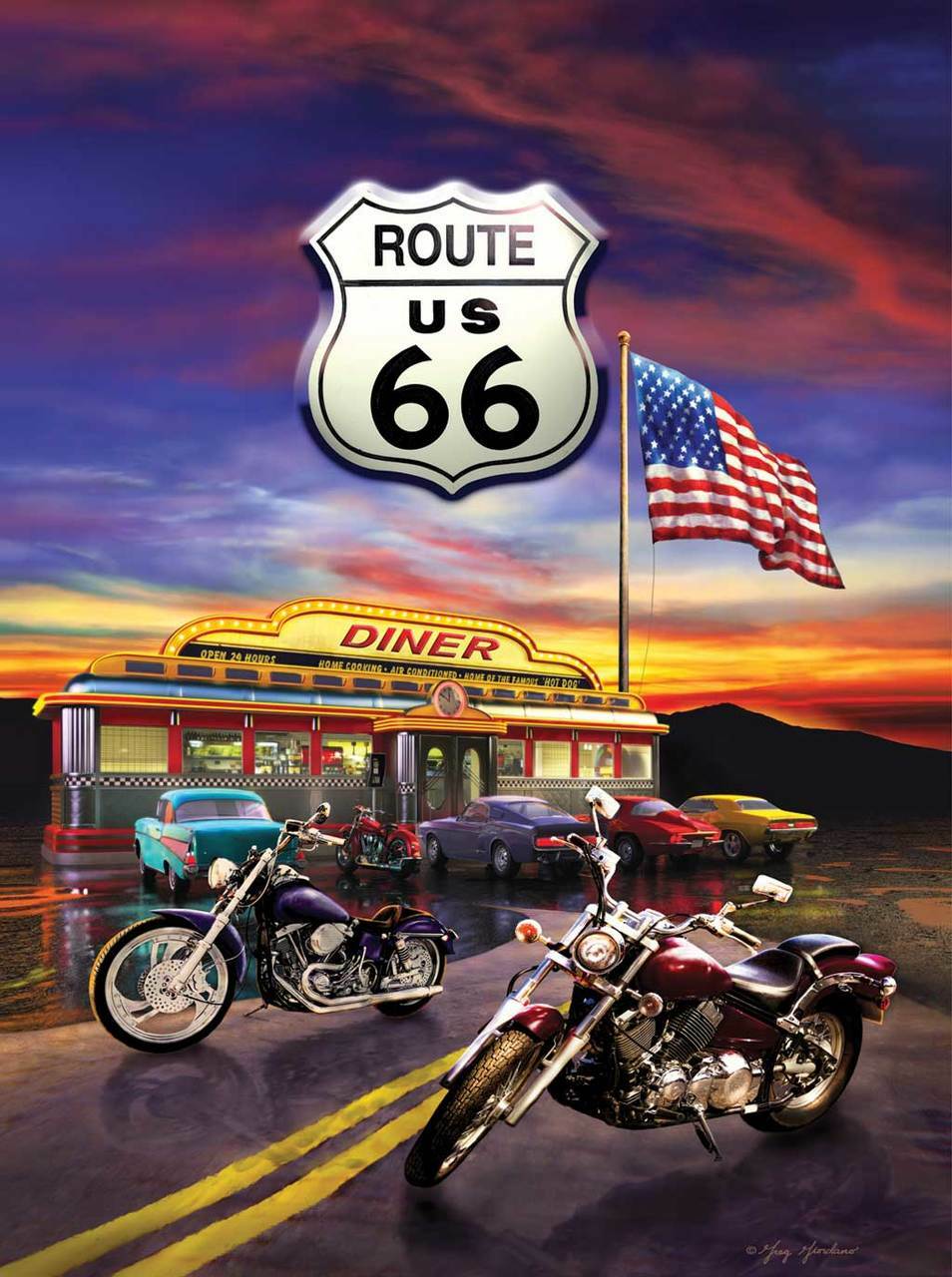 SunsOut Puzzle - #37122 Route 66 Diner - 1000pc Jigsaw Puzzle