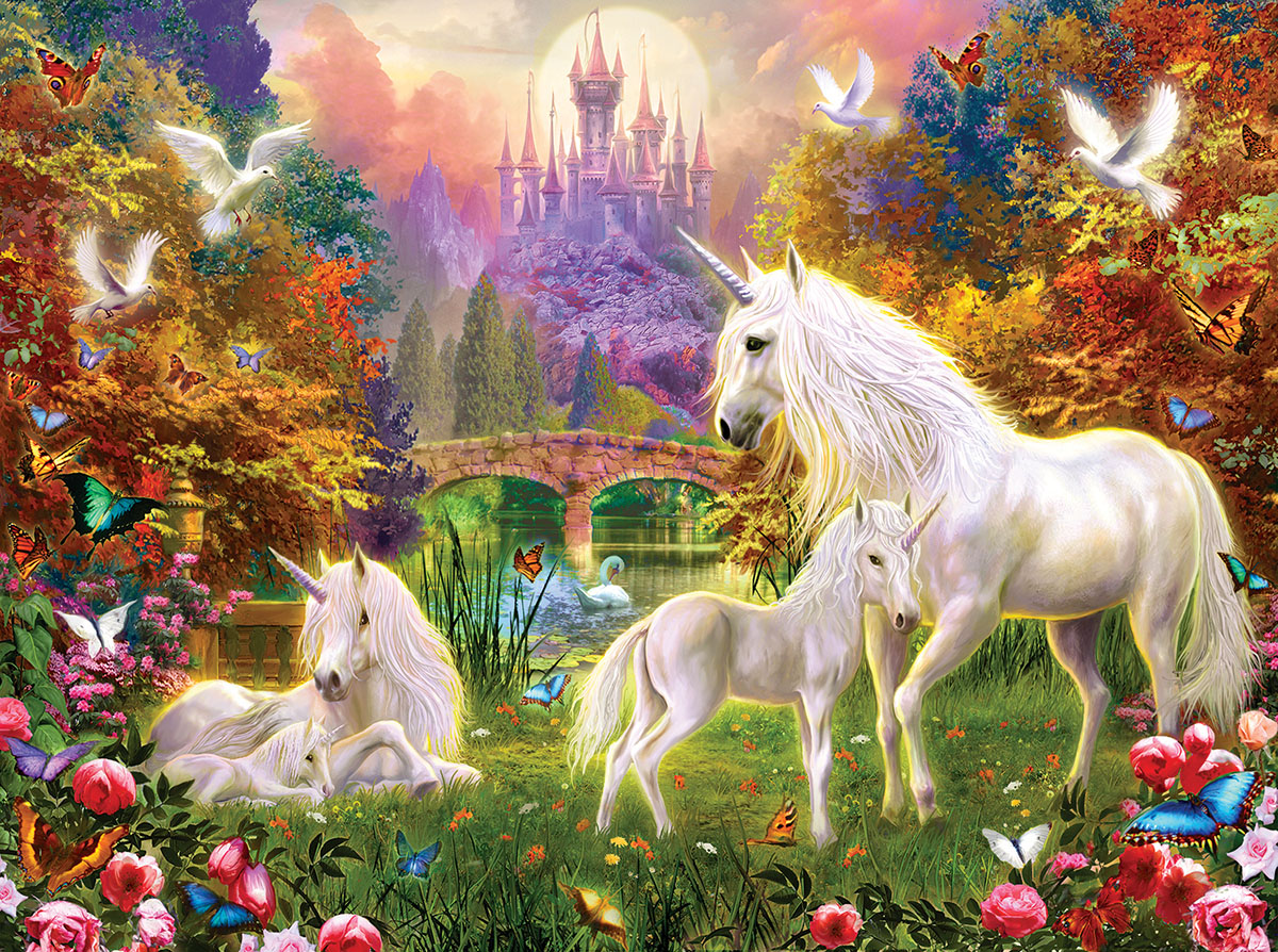 SunsOut Puzzle - #15963 Castle Unicorns - 1000pc Jigsaw Puzzle