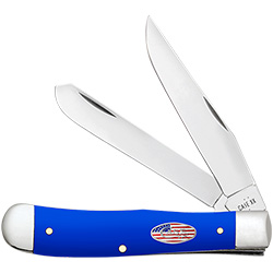 Case XX #16400 - Trapper - Royal Blue Synthetic, w/Flag