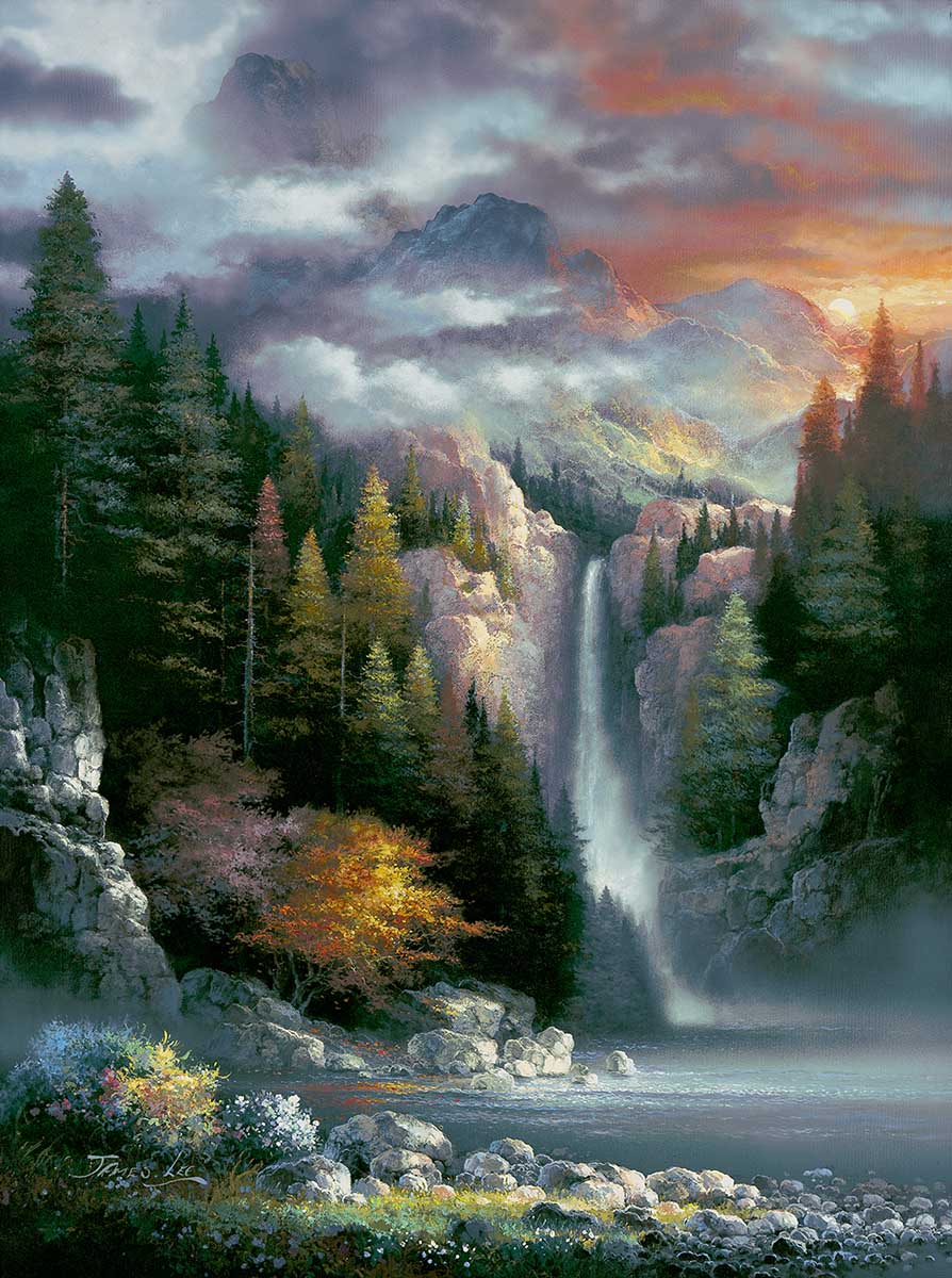 SunsOut Puzzle - #18091 Misty Falls - 1000pc Jigsaw Puzzle