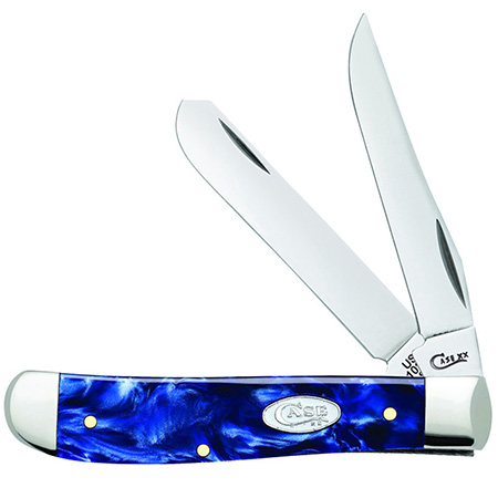 Case XX #23432 - Mini Trapper - SparXX Blue Pearl Kirinite Smooth