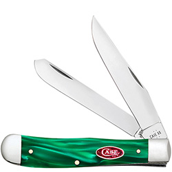 Case XX #24410 - Trapper - Green Pearl Kirinite - Red Sparxx Oval Shield