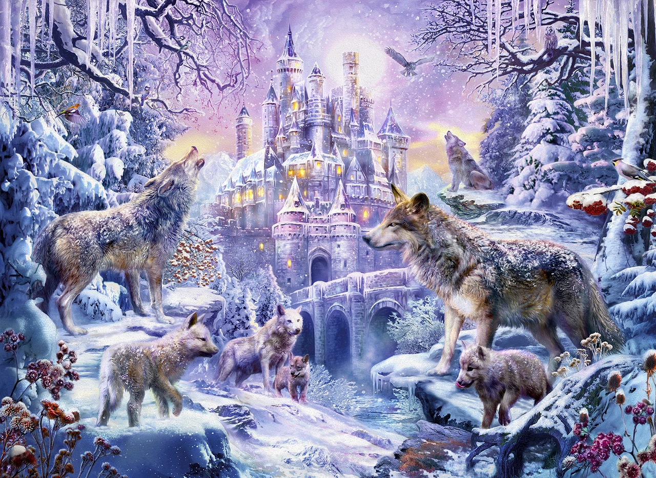 SunsOut Puzzle - #24430 Castle Wolves - 500pc Large Format Jigsaw Puzzle