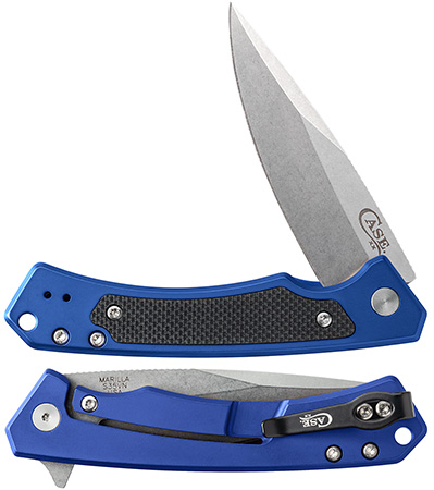 Case XX #25882 - Marilla - Blue Anodized Aluminum w/Black G-10 Inlay