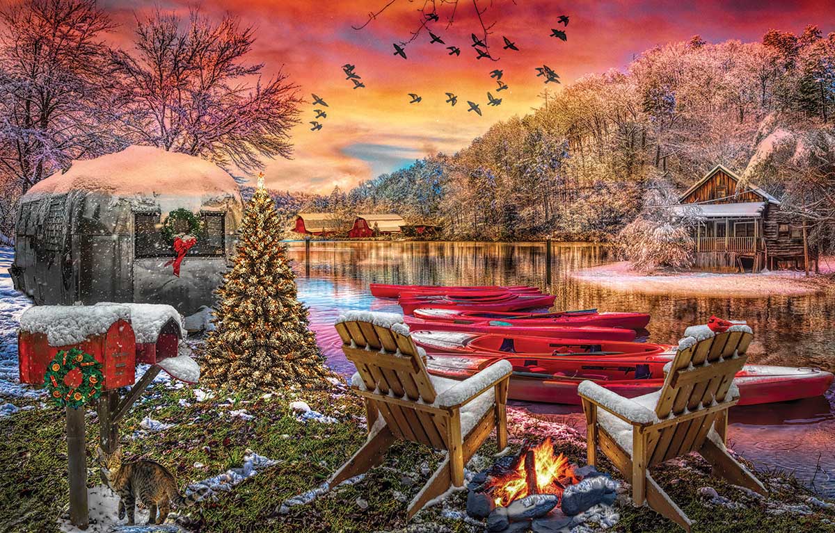 SunsOut Puzzle - #30412 Christmas Eve Camping - 1000pc Jigsaw Puzzle