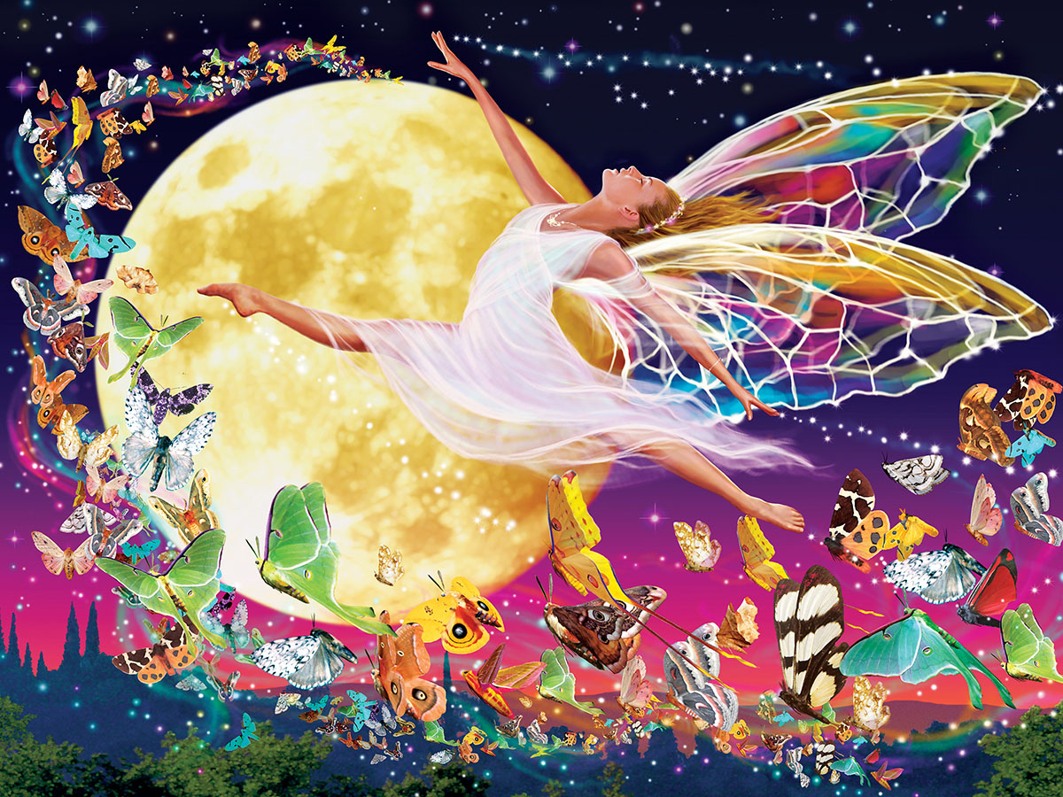 Leanin' Tree/MasterPieces Puzzle - #31852 Moon Fairy - 300pc EZGrip Glow-in-the-Dark Jigsaw Puzzle