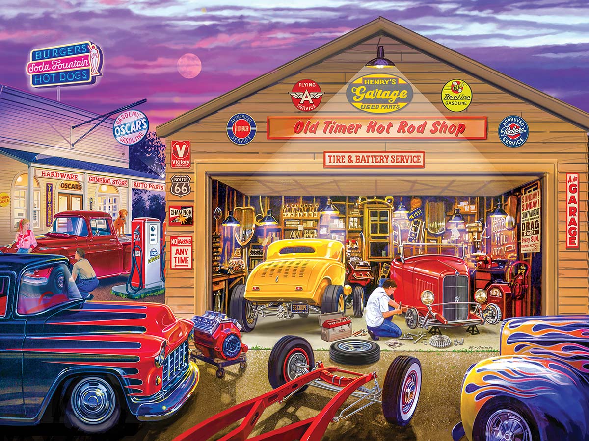 Leanin' Tree/MasterPieces Puzzles - #32000 Wheels: Old Timer's Hot Rods - 750pc Jigsaw Puzzle