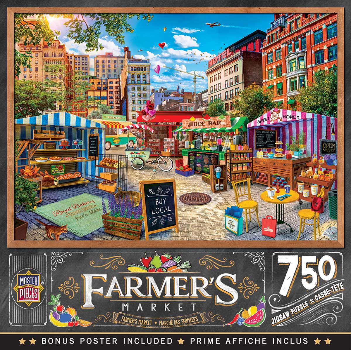 Leanin' Tree/Masterpieces Puzzle - #32017 Farmers Market: Buy Local Honey - 750pc Jigsaw Puzzle
