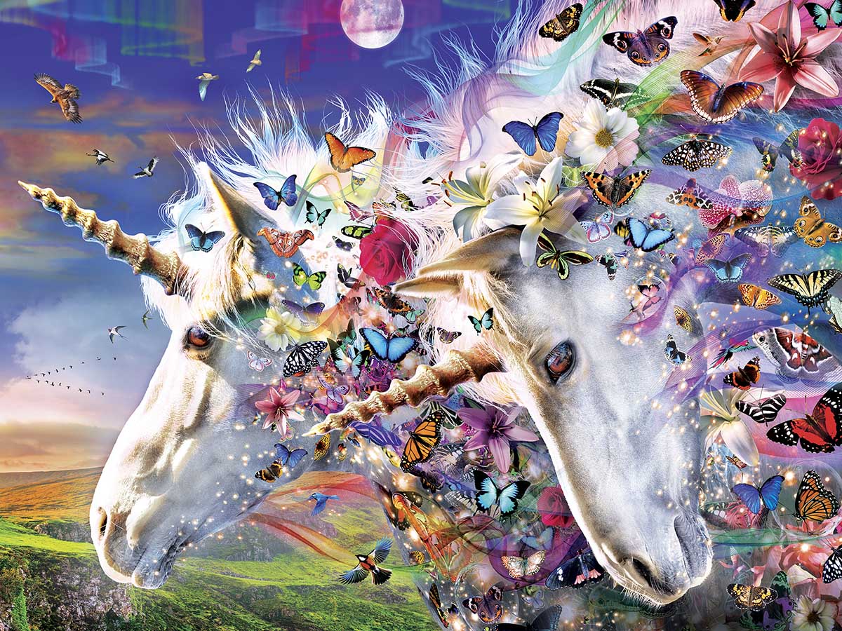 Leanin' Tree/Masterpieces Puzzle - #32033 Unicorn & Butterflies - 300pc EZ Grip Jigsaw Puzzle