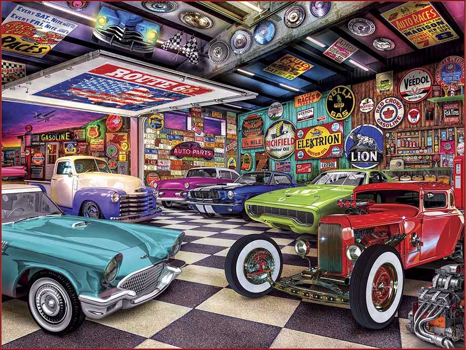 Leanin' Tree/MasterPieces Puzzle - #32053 - Wheels: Collectors Garage - 750pc Jigsaw Puzzle