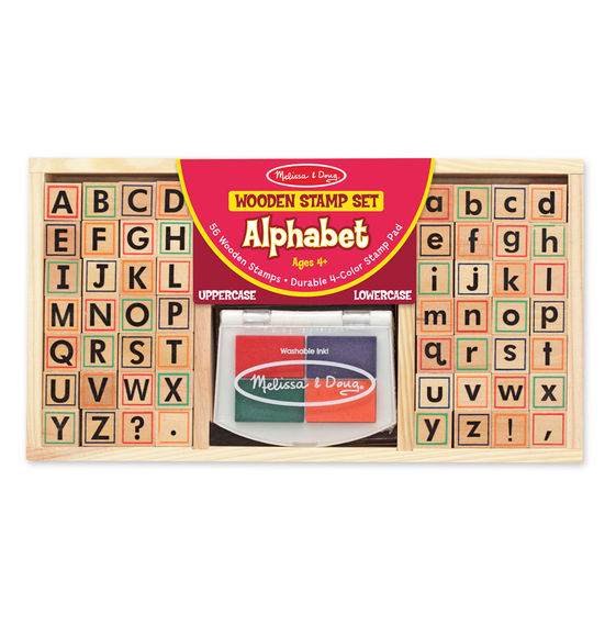 3557 - Melissa & Doug Wooden Alphabet Stamp Set