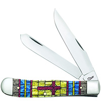 Case XX #38713 - Trapper - Stain Glass Cross, Natural Bone