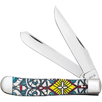 Case XX #38817 - Trapper - Stain Glass Cross, Natural Bone