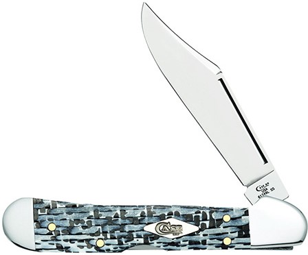 Case XX #38926 - Mini Copperlock - White & Black Carbon Fiber/G-10 Weave Smooth