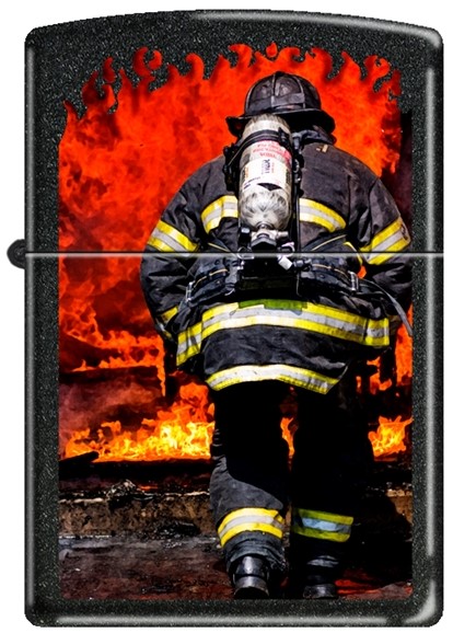 Zippo - #41480 Firefighter, Into the Flames Lighter 