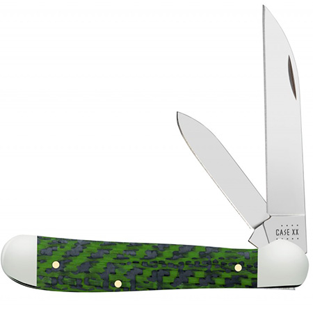 Case XX #50712 - Stockman - Green & Black Carbon Fiber G-10 Weave