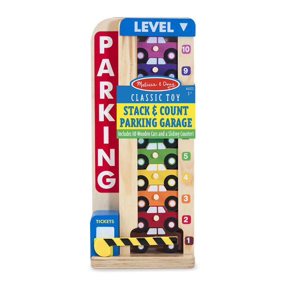 5182 - Melissa & Doug Wooden Stack & Count Parking Garage 