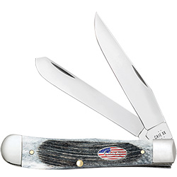 Case XX #53060 - Trapper - Sawcut Jig Gray Bone - Stars & Stripes