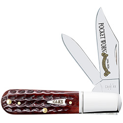 Case XX #55233 - Barlow - Pocket Worn Mahogany Bone w/ Fluted Bolsters 