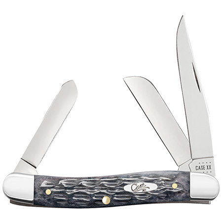 Case XX #58413 - Medium Stockman - Gray Bone, Crandall Jig - Pocket Worn - Carbon Steel 