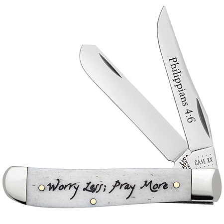 Case XX #60869 - Mini Trapper, Natural Bone Smooth Philippians 4:6