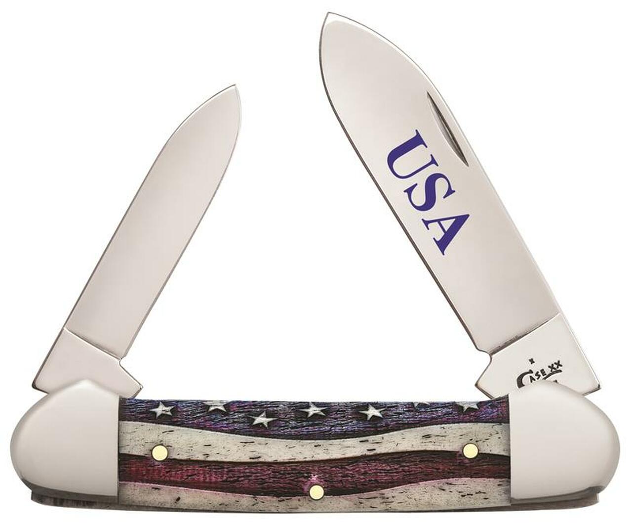 Case XX #64129 - Canoe, Star Spangled Natural Bone