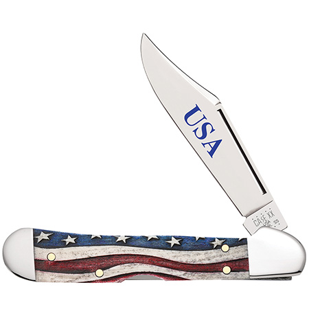 Case XX #64141 - Mini Copperlock - Star Spangled Natural Bone