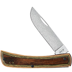 Case XX #66381 - Sod Buster Jr - Crossroads Brown/Green Laminate Wood, Smooth