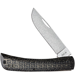 Case XX #66382 - Crossroads Sod Buster Jr - Black Burlap Laminate/Day Glow G-10