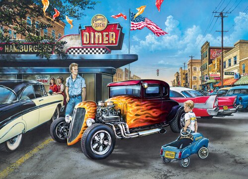 Leanin' Tree/MasterPieces Puzzle - #71811 Childhood Dreams: Hot Rods & Milkshakes - 1000pc Jigsaw Puzzle