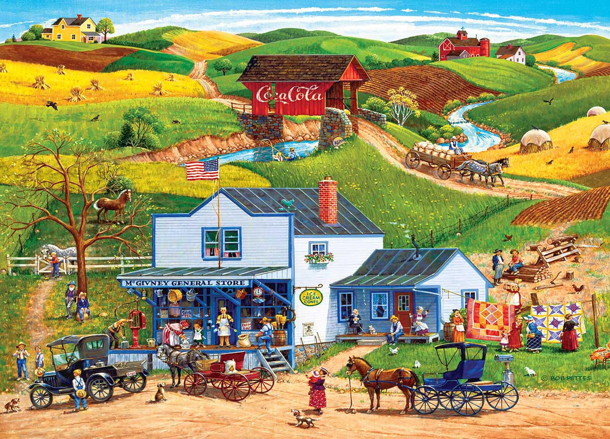 Leanin' Tree/Masterpieces Puzzle - Hometown Gallery: McGiveny's Country Store - 1000pc Jigsaw Puzzle