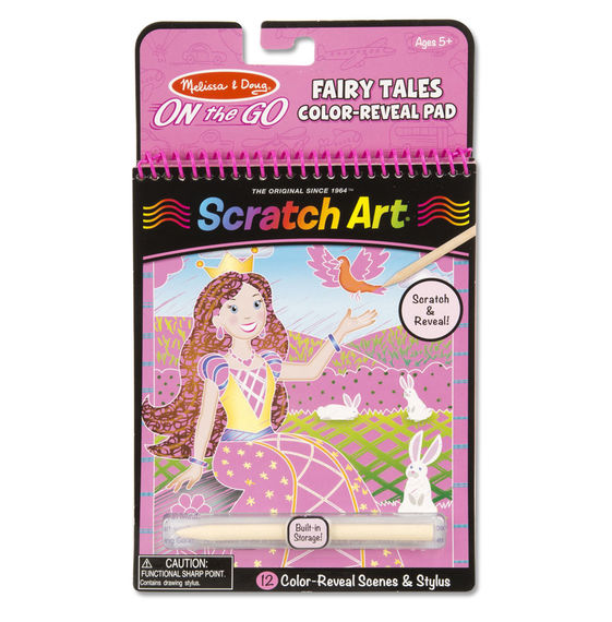 9140 - Melissa & Doug On-the-Go Scratch Art: Color Reveal Pad - Fairy Tales