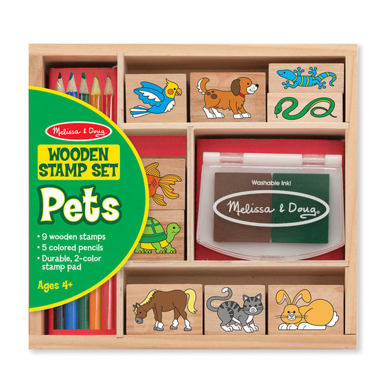 9363 - Melissa & Doug Wooden Pets Stamp Set
