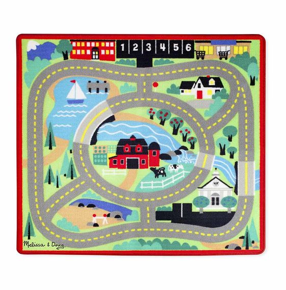 9400 - Melissa & Doug Round the Town Road Rug and Car Set