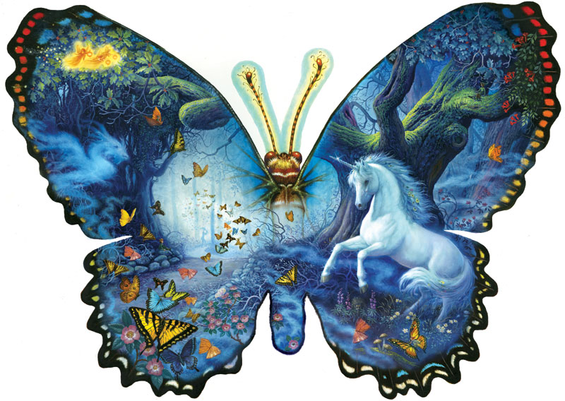 SunsOut Puzzle - #95330 Fantasy Butterfly - 1000pc Shape Puzzle