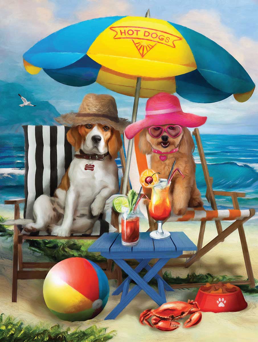 SunsOut Puzzle - #28884 Beach Dogs - 300pc Large Format Jigsaw Puzzle 