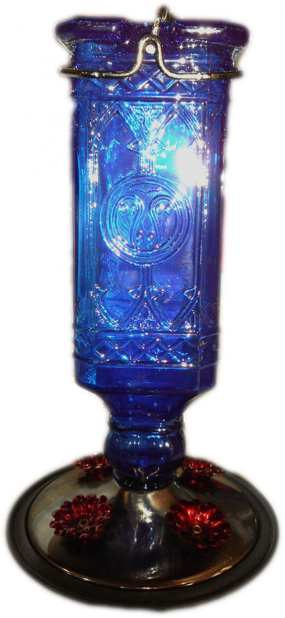 Antique Bottle Hummingbird Feeder Blue Planktown Hardware More